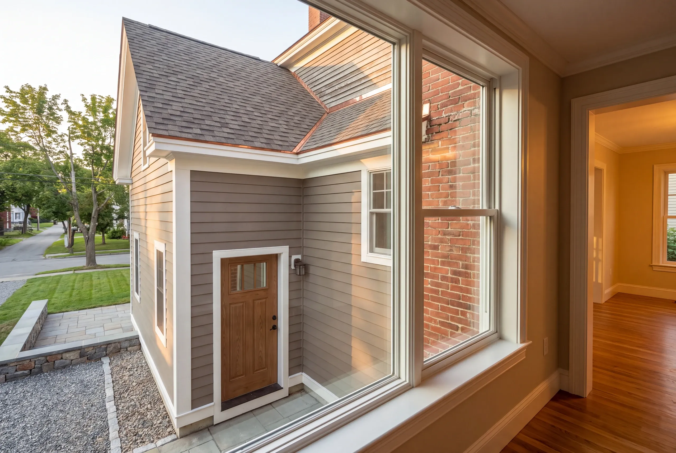 General contractor Waterville Maine: finished addition seen from where it joins the original house
